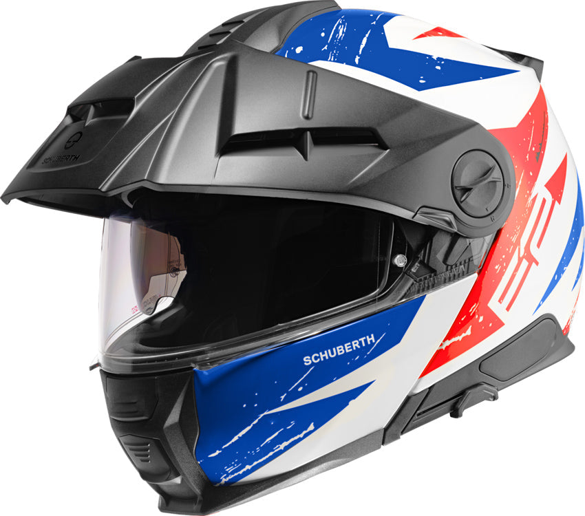 schuberth adventure helmets E2 Explorer Helmet Motorcycle Gear streamlined shell enhance aerodynamics Schuberth E1 Endurance Helmet