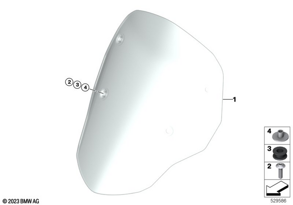 BMW R1300GS Sport Windshield