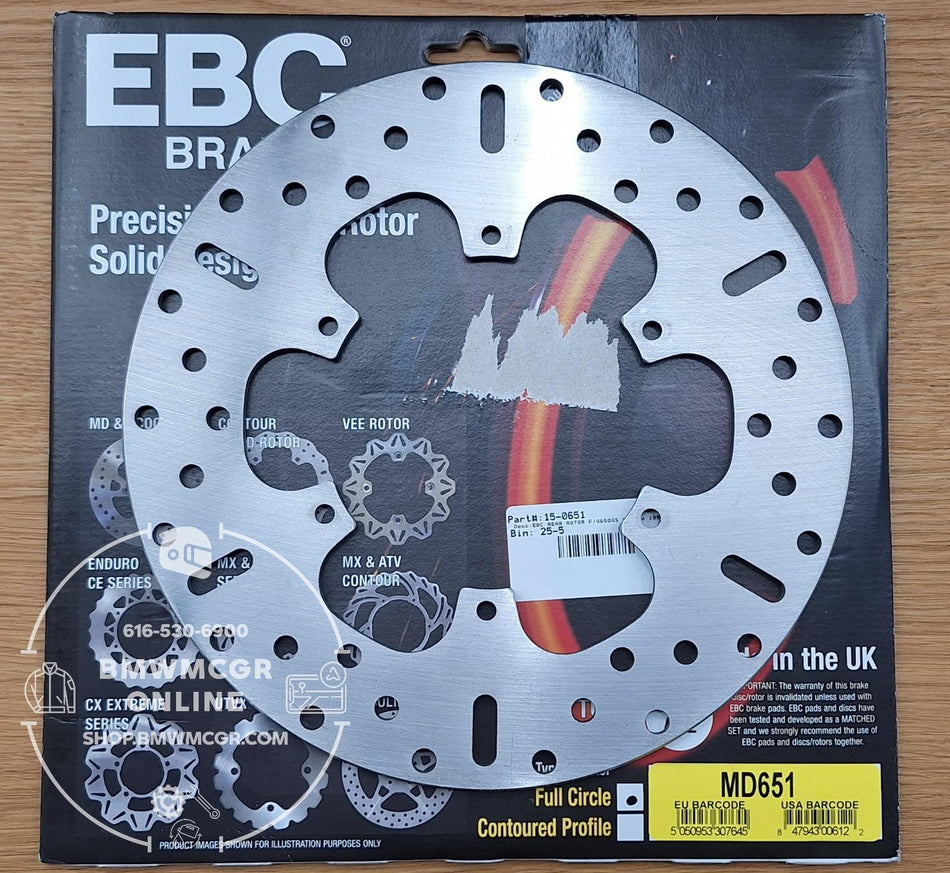 EBC REAR BRAKE ROTOR MD651 F650/F650ST 1993-2000 F650GS G650GS Single 2000-2016