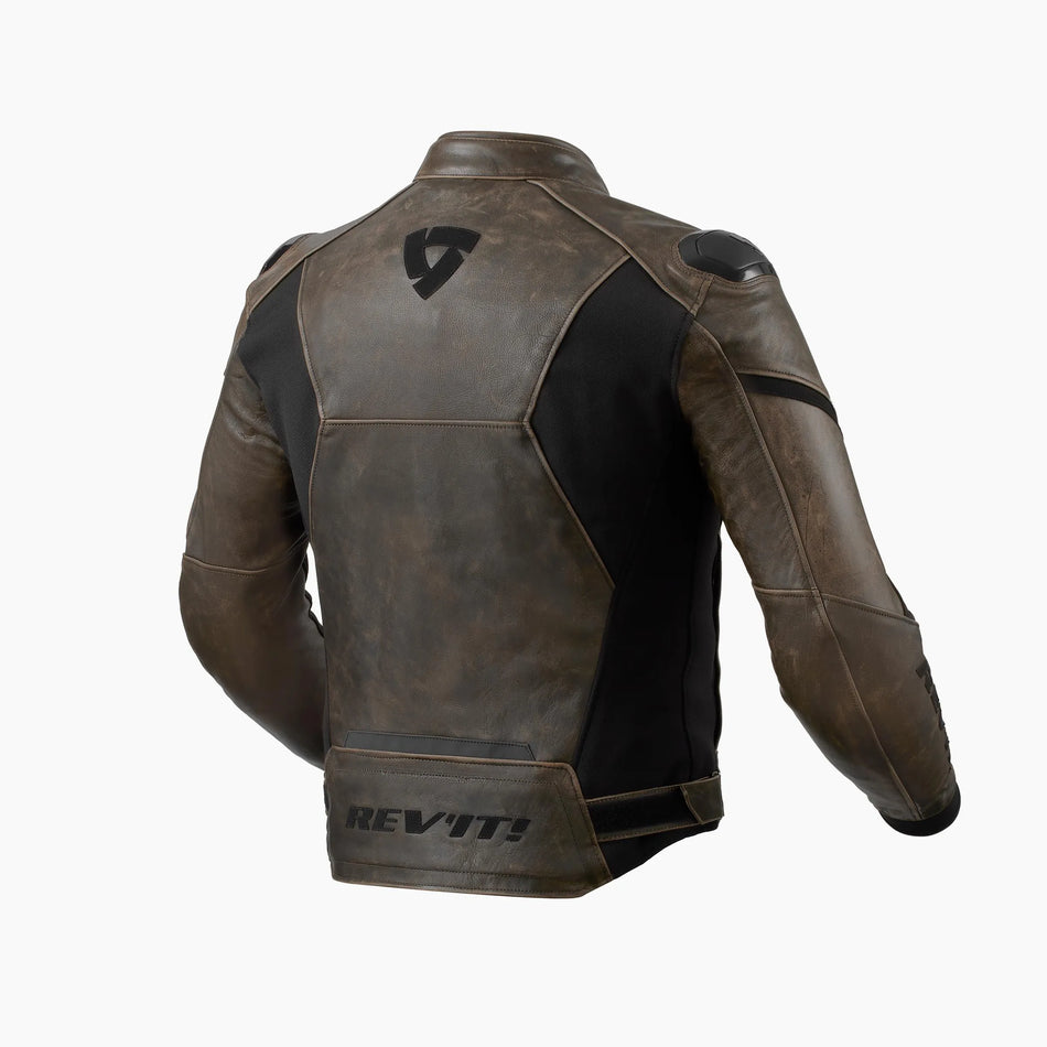 REV'IT LEATHER JACKET PARALLAX BROWN