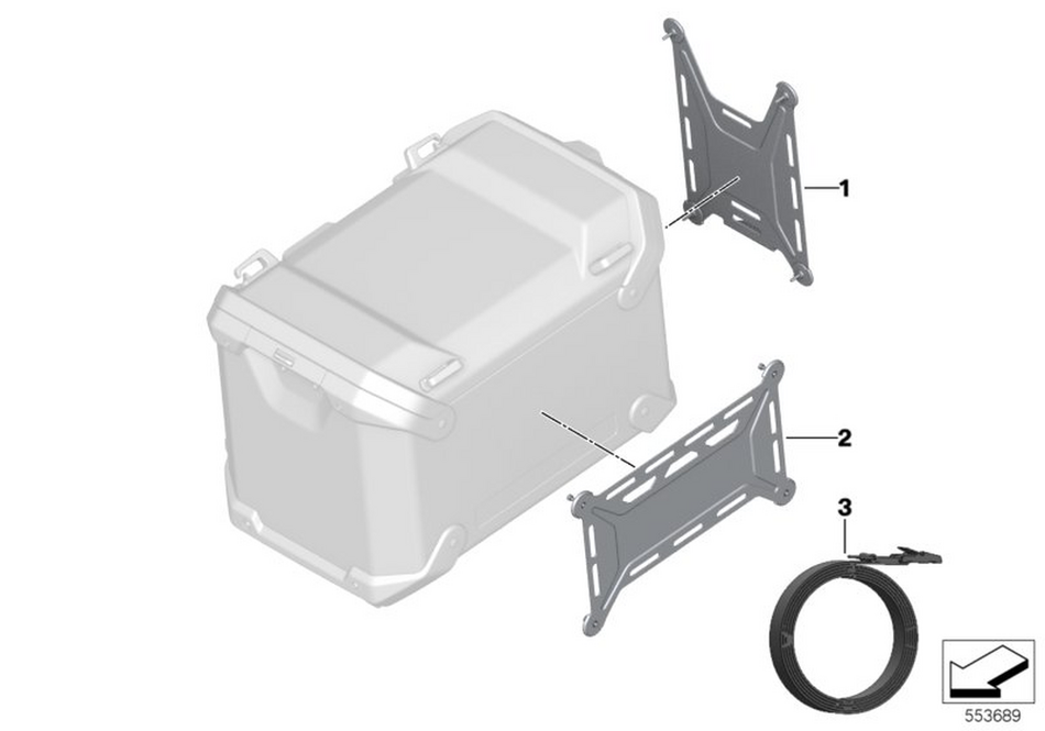 BMW R1300GS/GSA Universal Holder For Cases Front And Rear