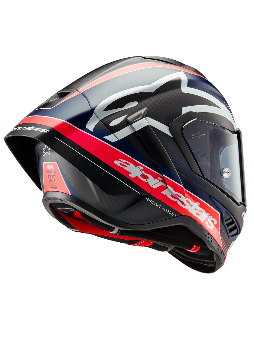alpine bikes helmets Alpinestars Supertech R10 Team Helmet Matte Black Carbon Red Fluo Blue L