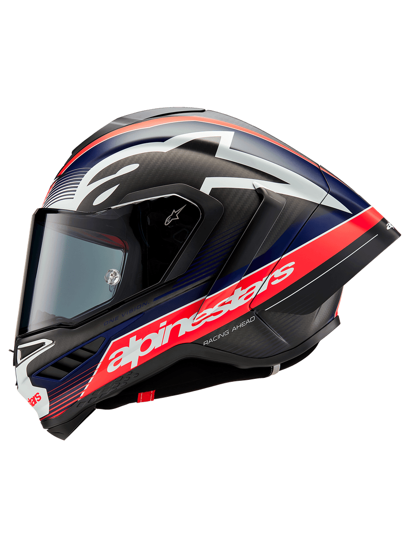 Alpinestars Supertech R10 Team Helmet Matte Black Carbon Red Fluo Blue L Alpinestars Supertech R10 Team Helmet Matte Black Carbon Red Fluo Blue L
