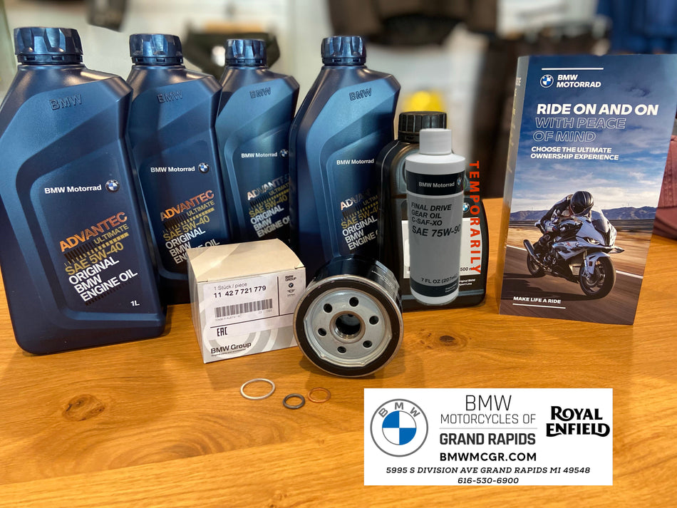 BMW Oil Change Kit for First Service (600 Mile Service) WaterBoxer R1200/1250 Models 2013-2023