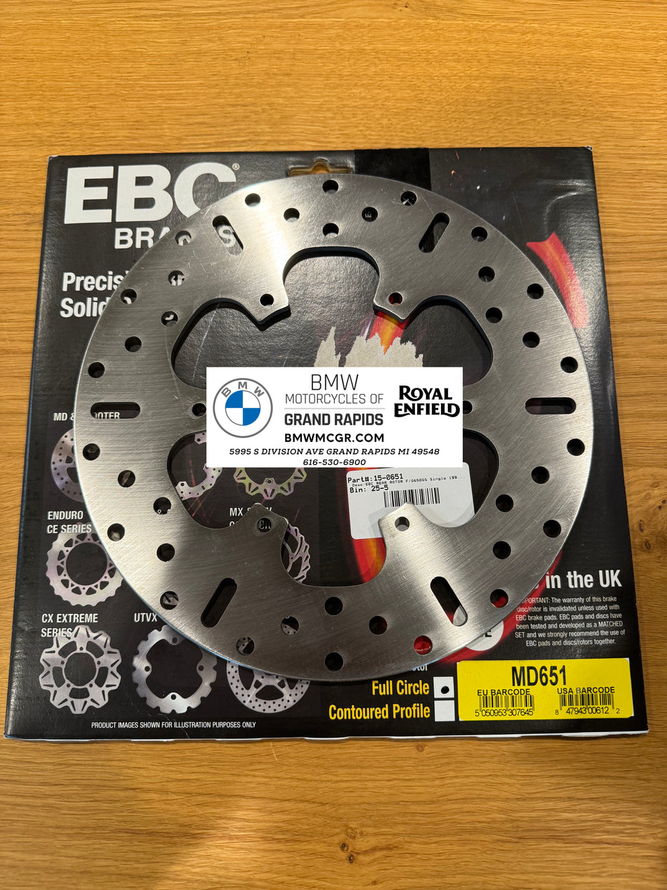 EBC REAR BRAKE ROTOR MD651 F650/F650ST 1993-2000 F650GS G650GS Single 2000-2016