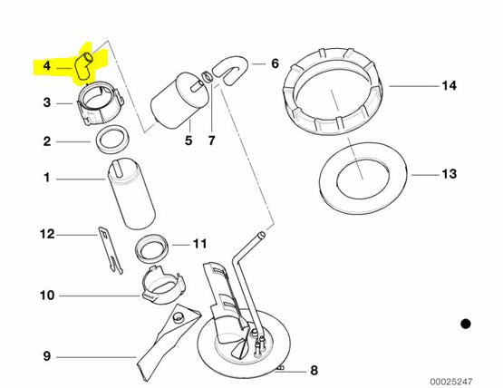 INTERNAL FUEL LINE ELBOW 16142305760  K1200LT 98-2008