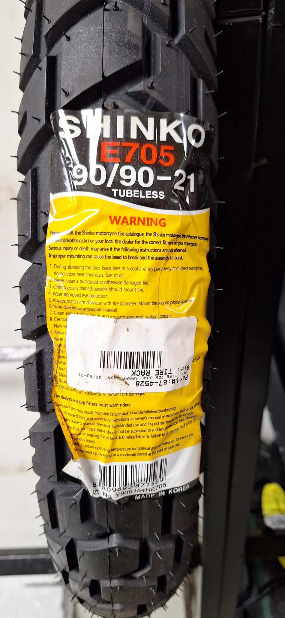 SHINKO E705 90/90-21 CLOSEOUT TIRES