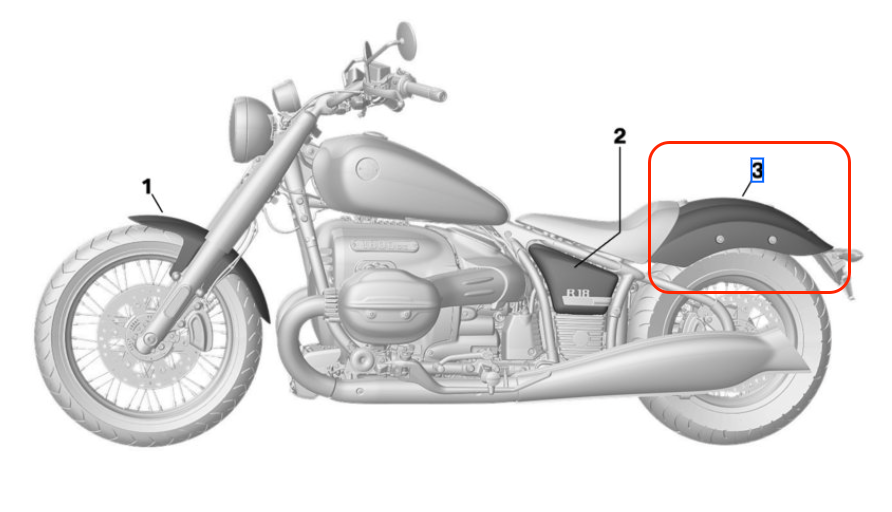 Painted Rear Fender for R18/R18 Classic