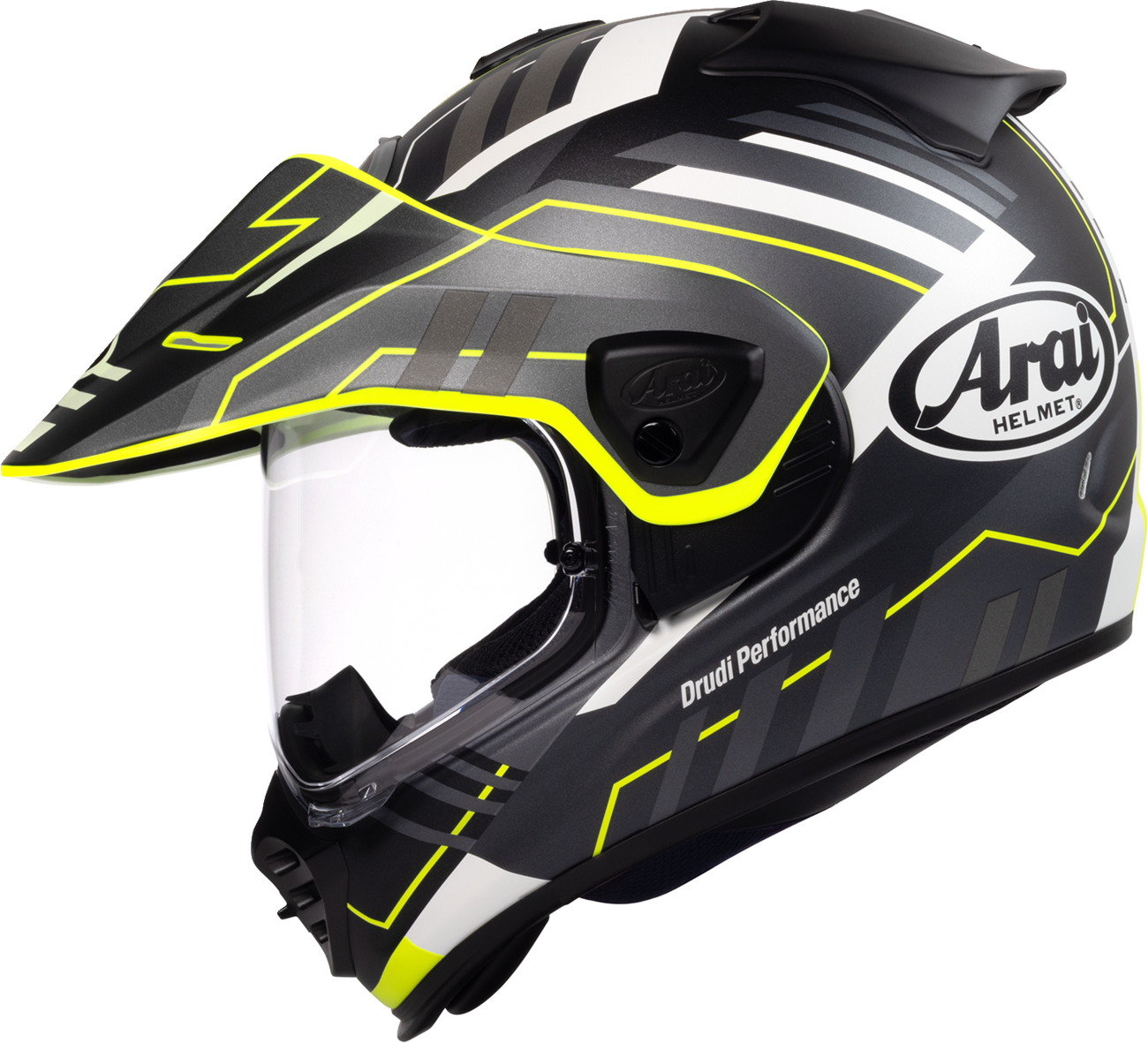 Arai XD-5 Trail — Trail Yellow Frost — angle 2