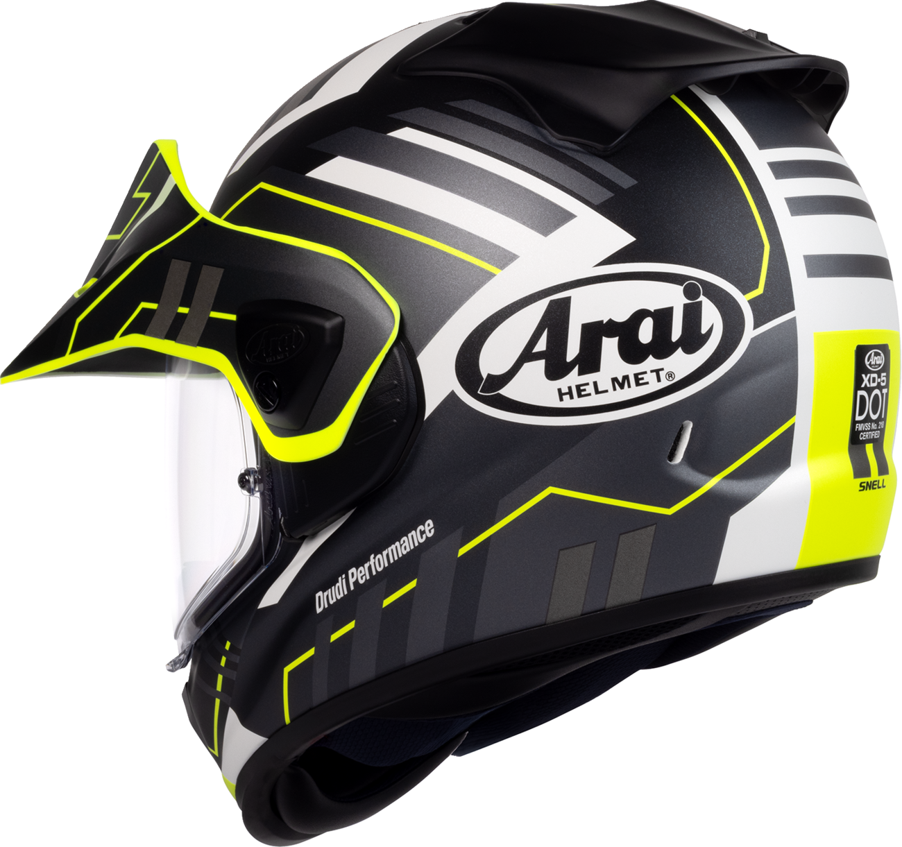 Arai XD-5 Trail — Trail Yellow Frost — angle 3