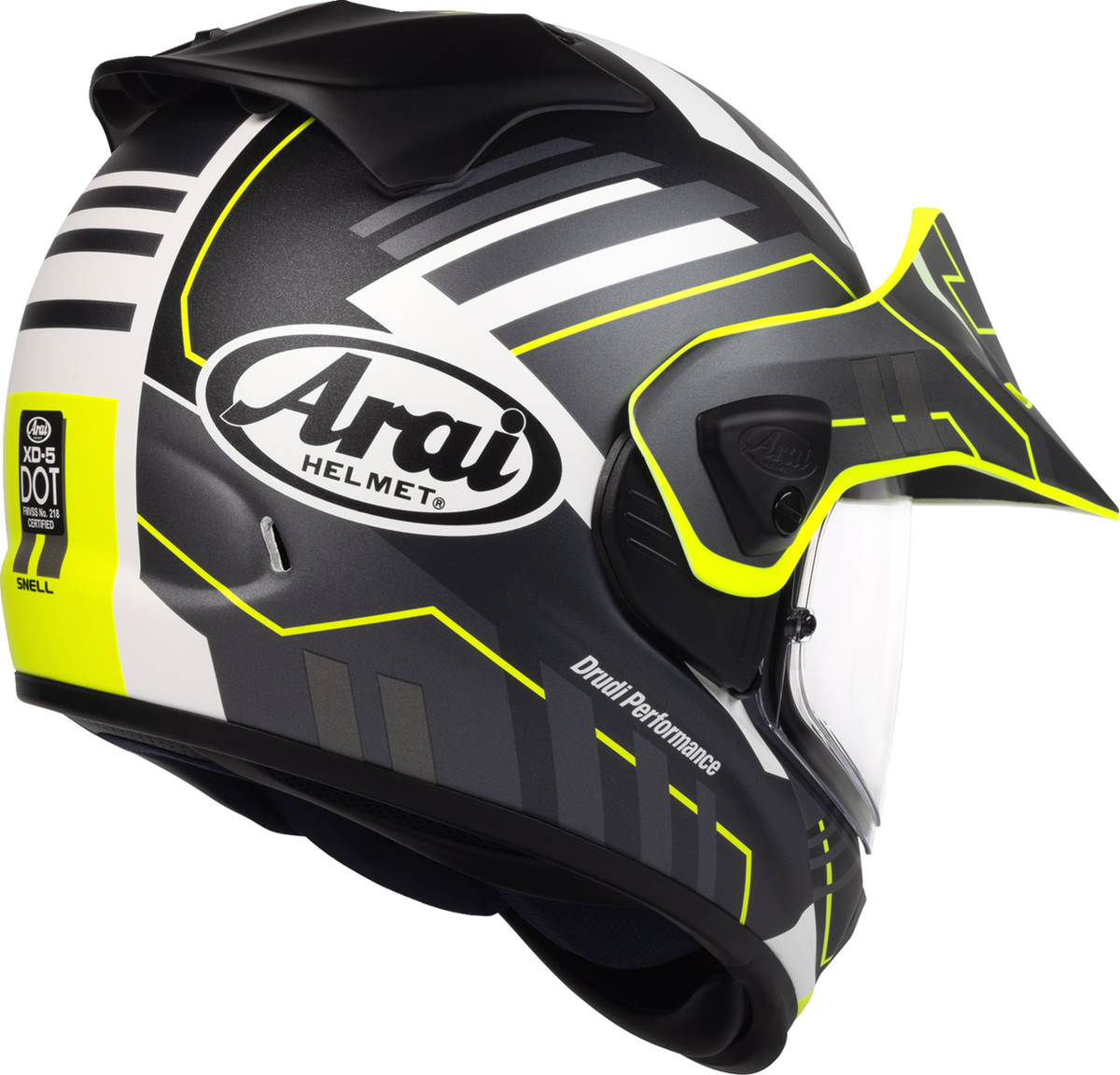 Arai XD-5 Trail — Trail Yellow Frost — angle 5