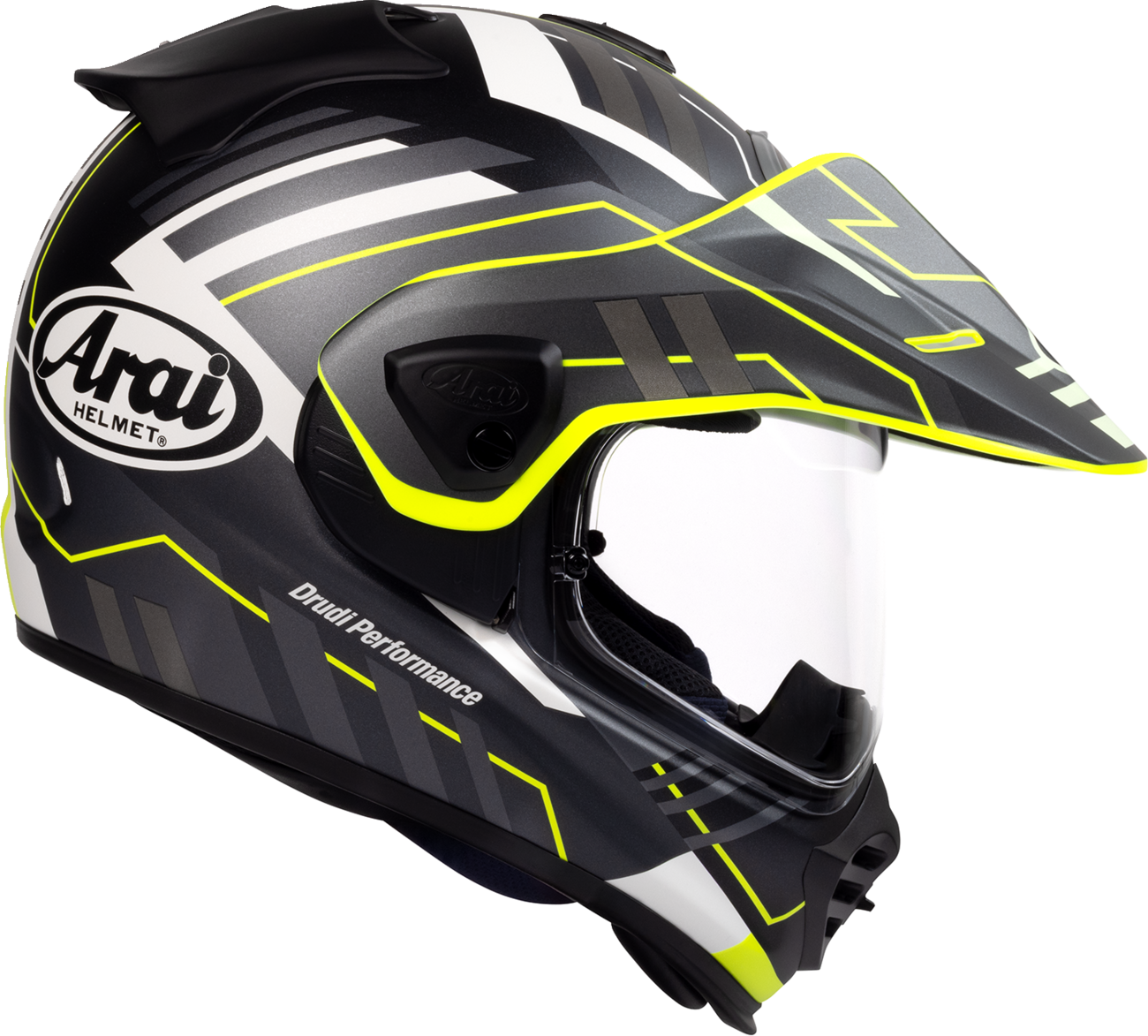 Arai XD-5 Trail — Trail Yellow Frost — angle 6