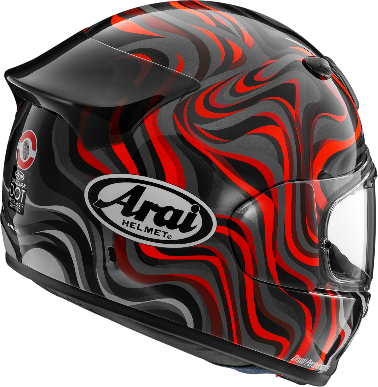 Arai Contour-X Swirl — Swirl Red — angle 2