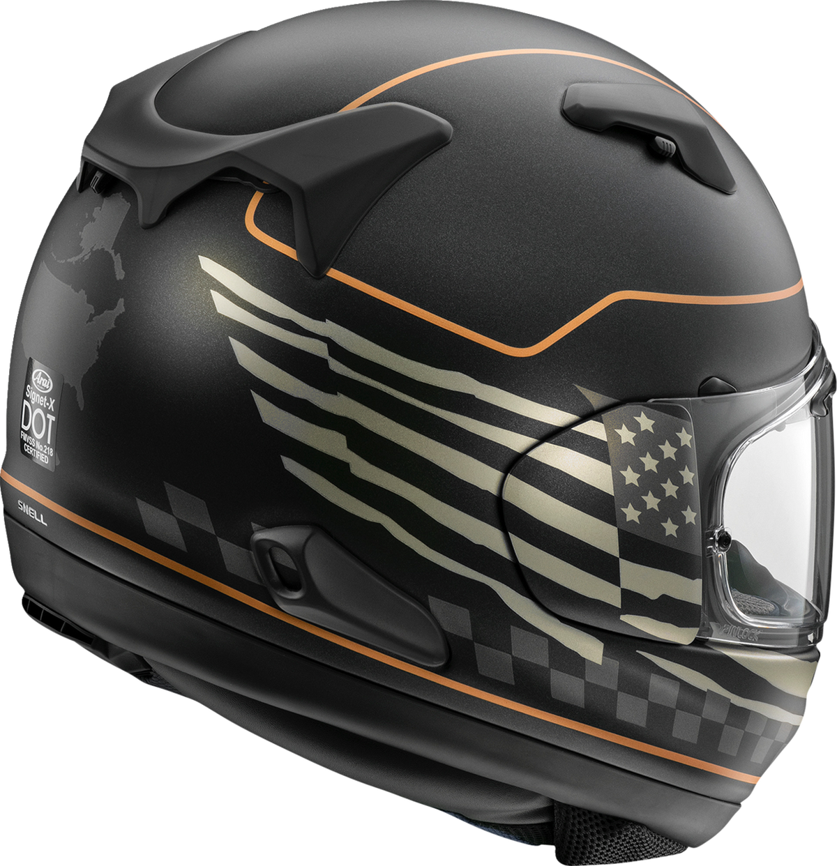 Arai Signet-X US Flag — US Flag Black Frost — angle 2