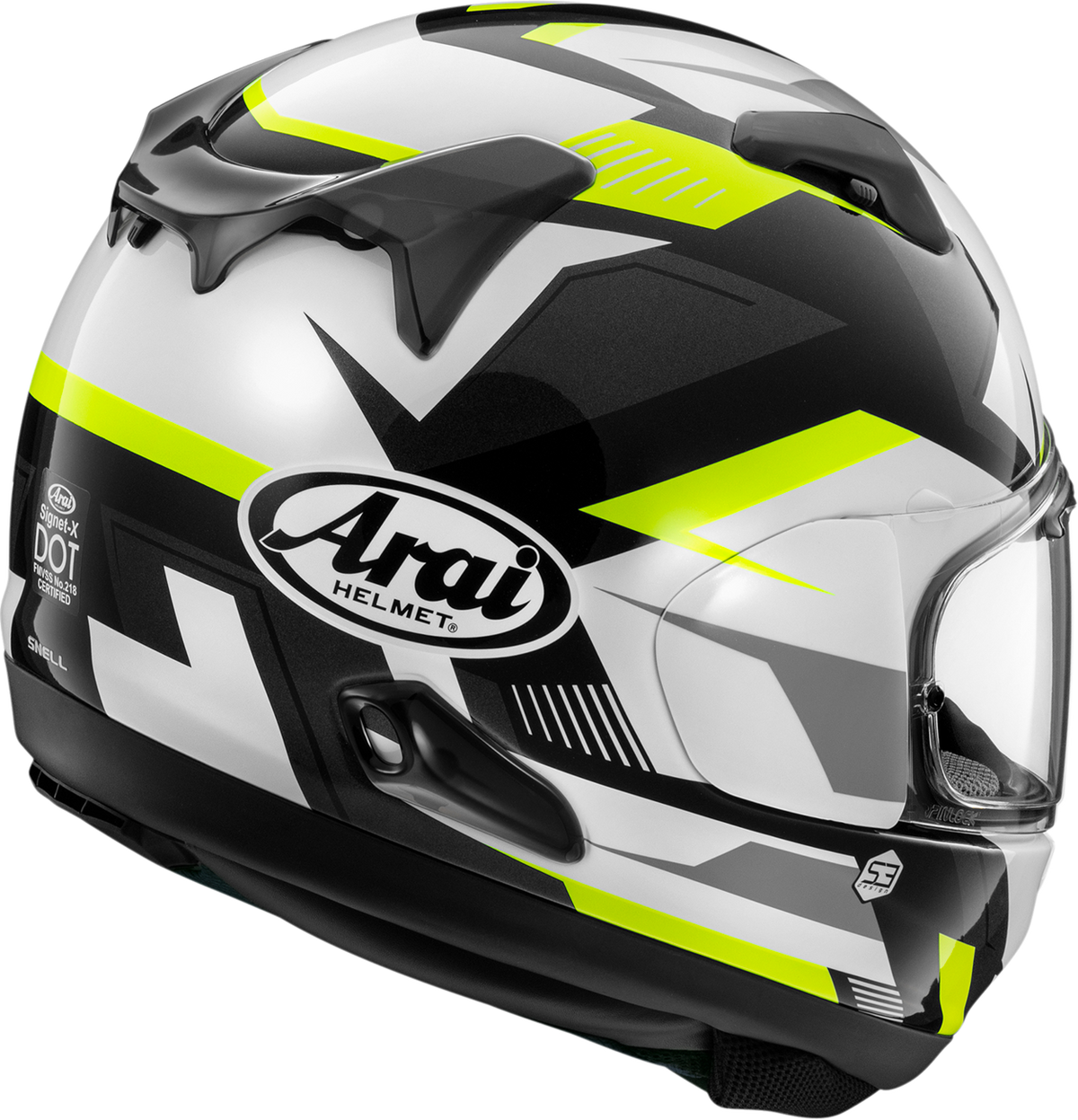 Arai Signet-X Supra — Supra Yellow — angle 2