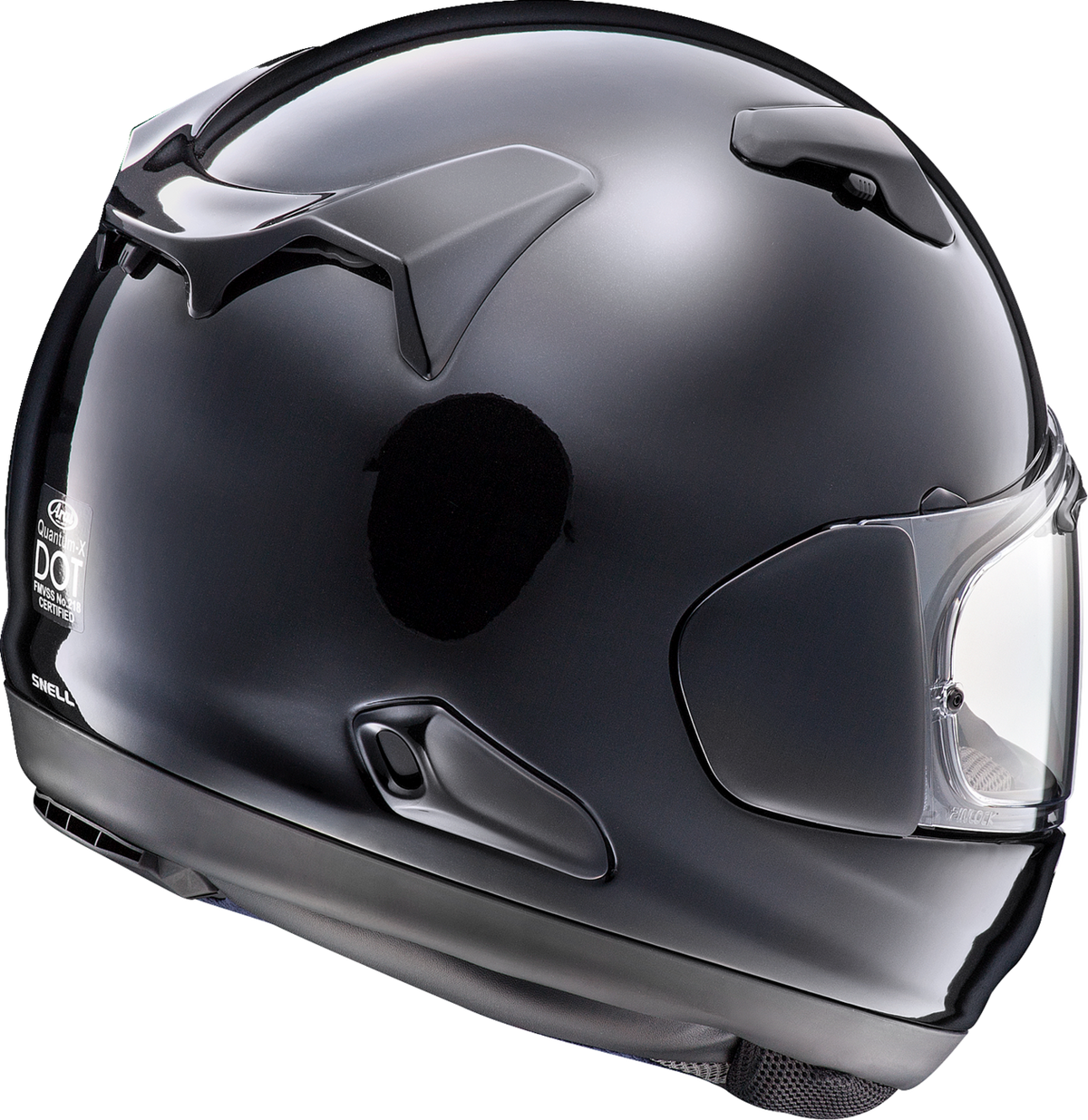Arai Quantum-X Solid — Pearl Black — angle 2