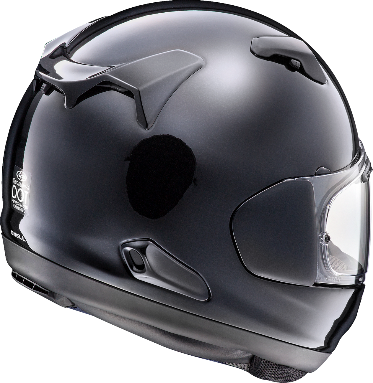 Arai Quantum-X Solid — Pearl Black — angle 2