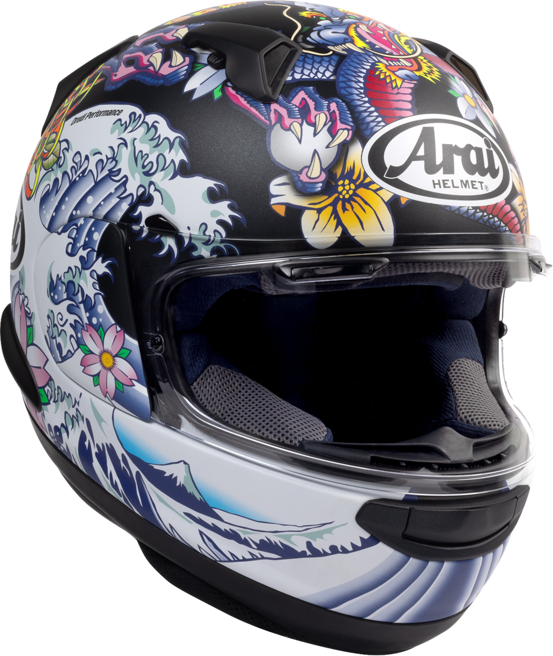 Arai Quantum-X Oriental — Oriental Black Frost — angle 3