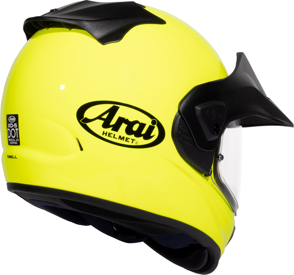 Arai XD-5 Solid — Fluorescent Yellow — angle 5