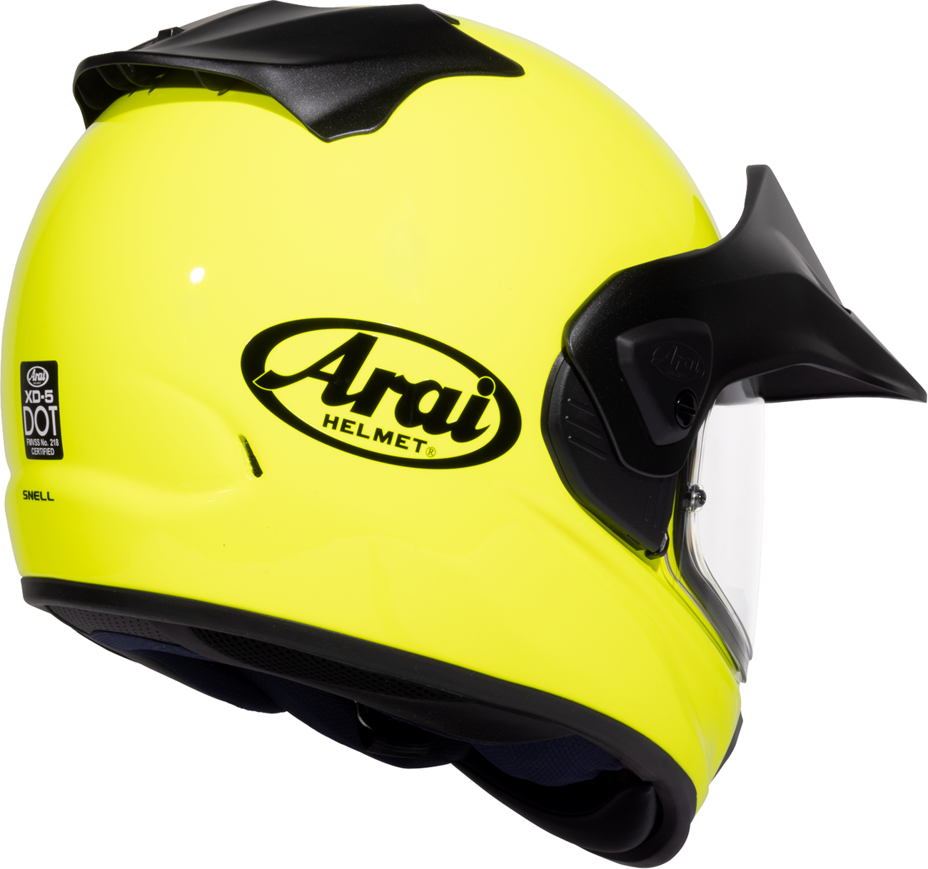 Arai XD-5 Solid — Fluorescent Yellow — angle 5