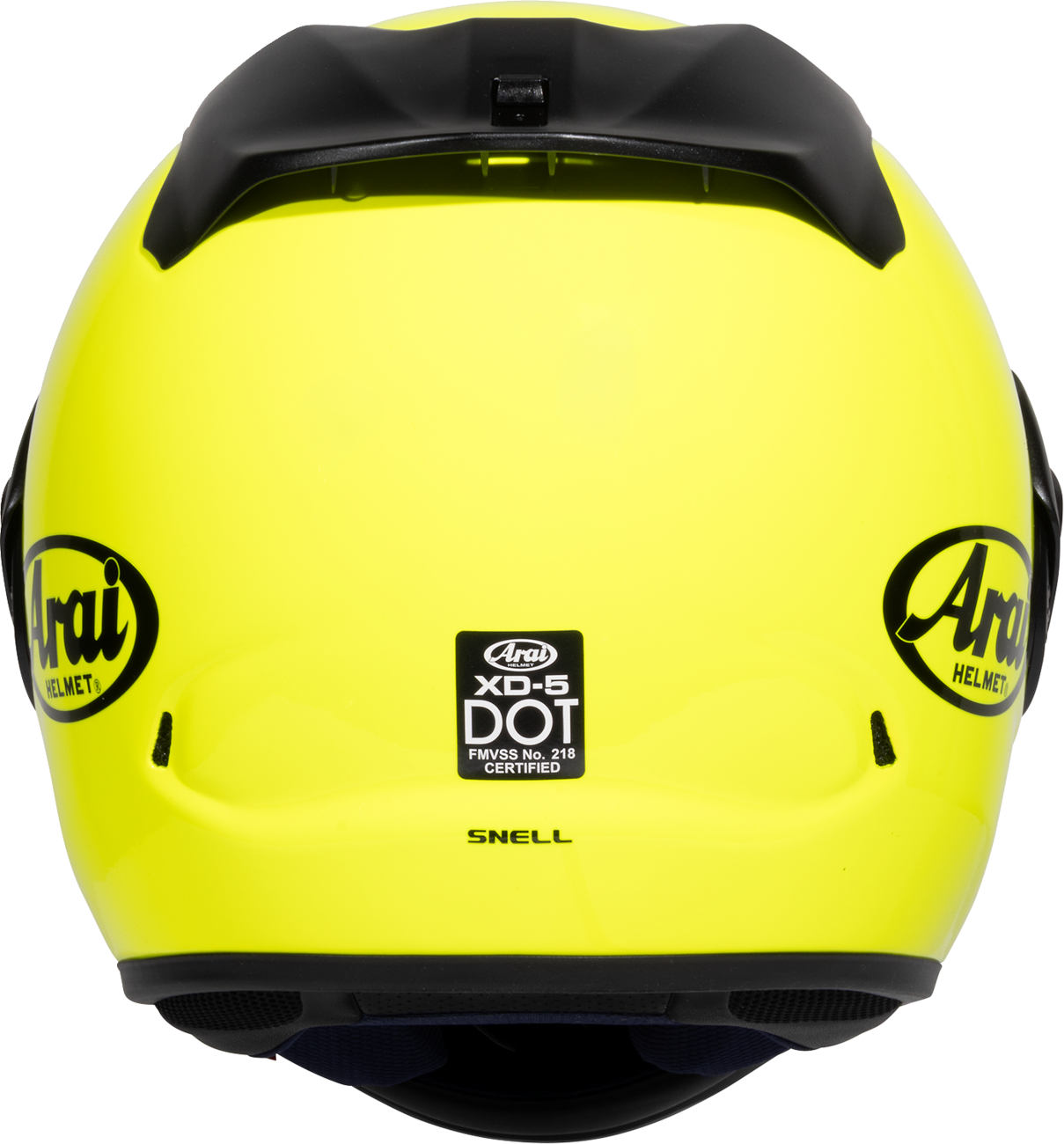 Arai XD-5 Solid — Fluorescent Yellow — angle 6
