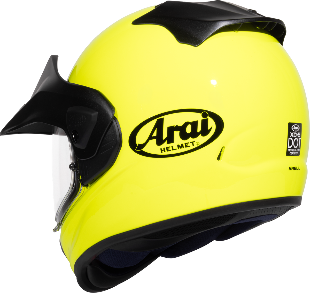 Arai XD-5 Solid — Fluorescent Yellow — angle 7