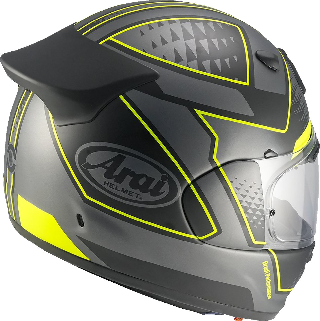 Arai Contour-X Proto Red — Proto Yellow — angle 2