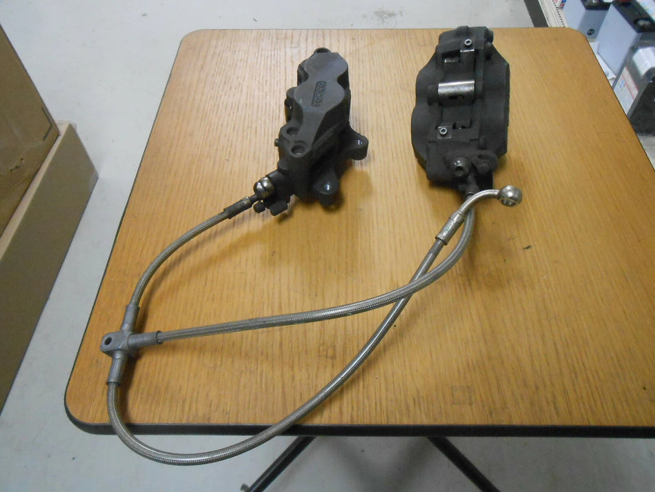 BMW R1150 GSA Used Front Brake Calipers & braided lines 34117722525, 34117722526