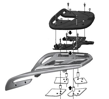 SHAD Top Mount Plate for SHAD Top Boxes  R1200RT K1200GT K1600GT